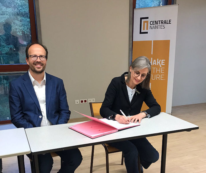 Jean-Baptiste Avrillier, directeur de Centrale Nantes, et Carine Bernault, présidente de l'université de Nantes