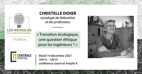 Matinales de la transition écologique - conférence de Christelle Didier