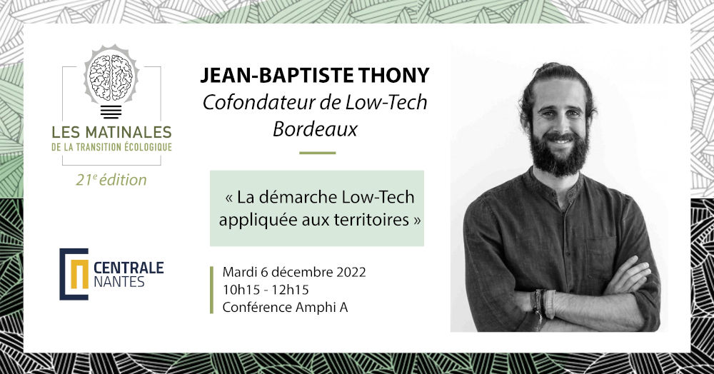 Conférence de Jean-Baptiste Thony le 6 décembre à Centrale Nantes
