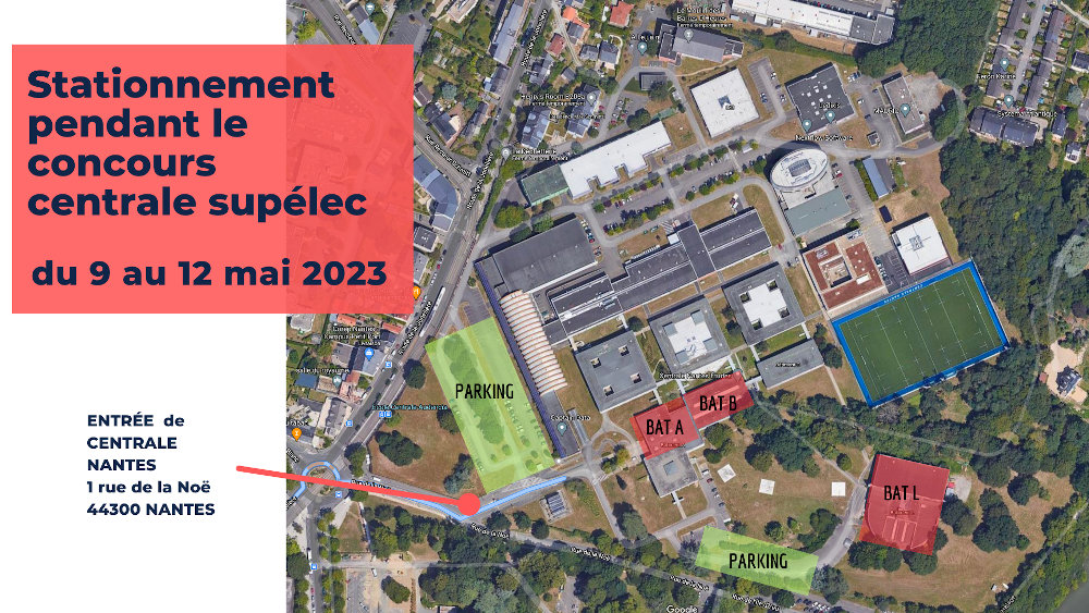 Plan de stationnement concours Centrale Supélec : 2 parkings à disposition
