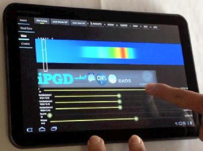 détail d'une talbe virtuelle, visualisée sur une tablette