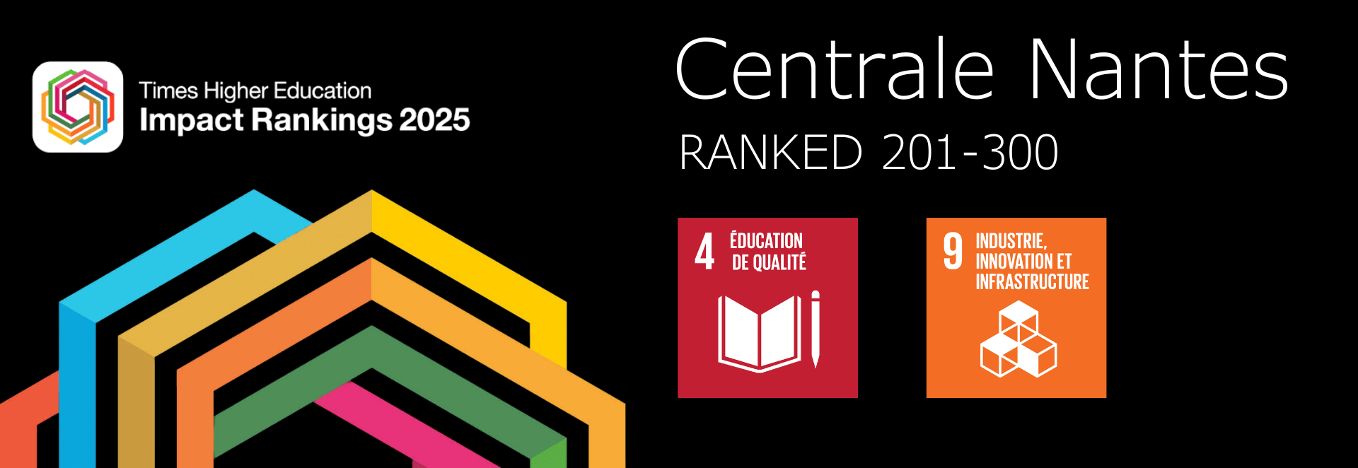 Centrale Nantes ranked 201-300 : ODD4 éducation de qualité, ODD9 industrie innovation et infrastructure